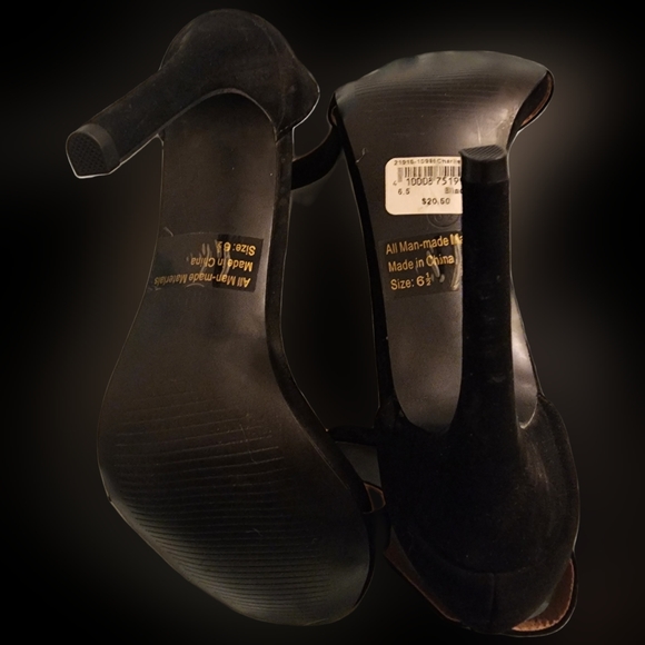 Glaze Size 6.5 Black Suede High Heels - Picture 3 of 3